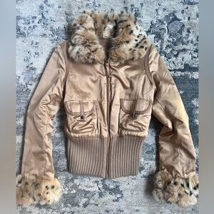 June - Reversible champagne/gold bomber jacket